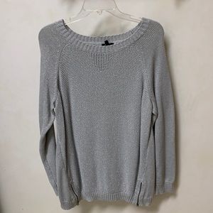 New With Tags XL Silver Women’s Sweater With Metallic Threads